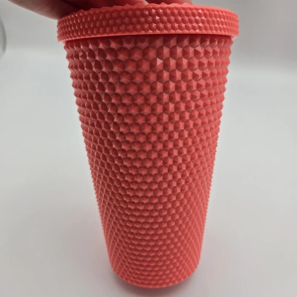 Starbucks 2021 Set Of 2 Green Pink Neon Studded Grande Tumbler Cold Cups 16oz